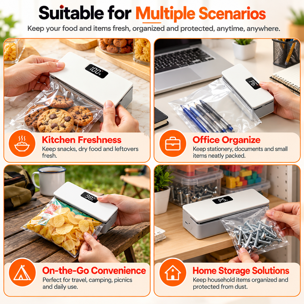 MiniTrendz SealVixo™ – 2-in-1 Rechargeable Smart Bag Sealer & Cutter