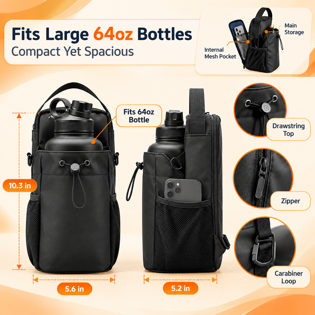MagniCarry : Magnetic Gym Bottle Holder & Organizer Bag