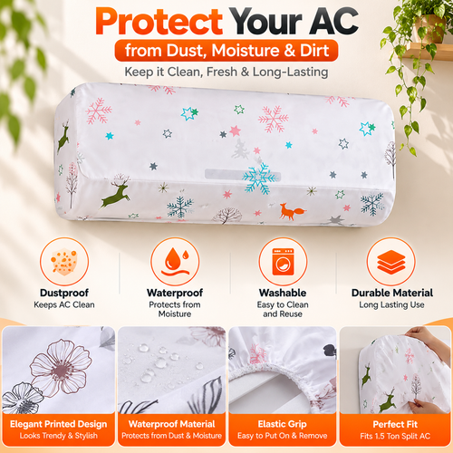 1.5 Ton Waterproof Folding AC Cover (Pack of 1)