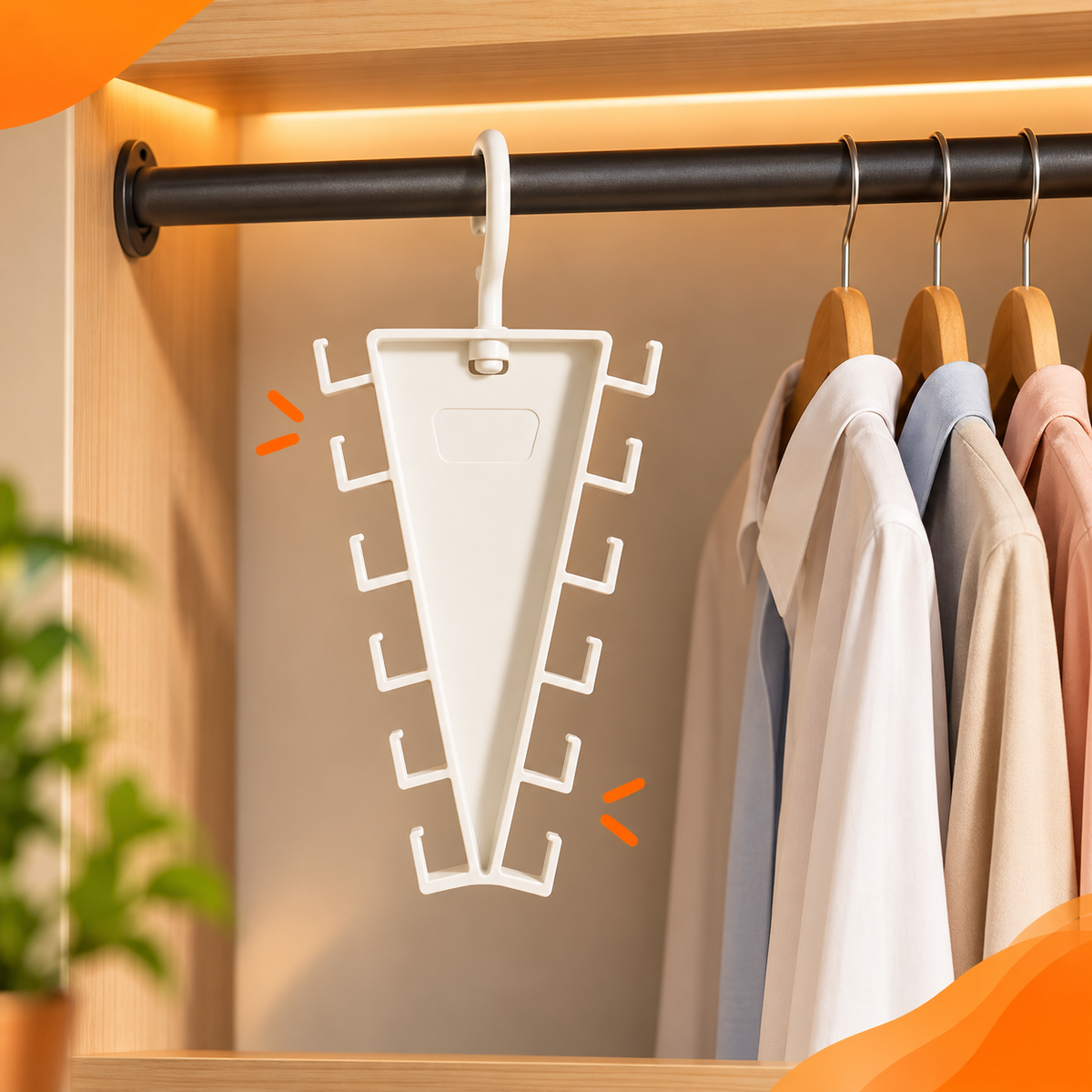 V-Hang – 12-Hook Space-Saving Organizer (Pack of 4)